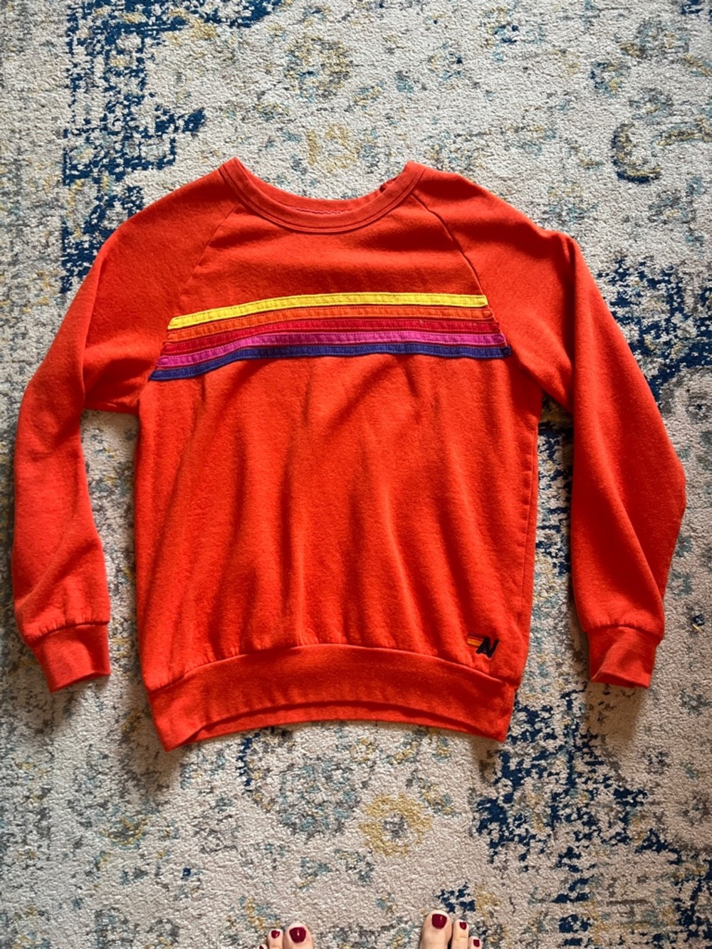 Aviator Nation Orange 5 Stripe sweatshirt